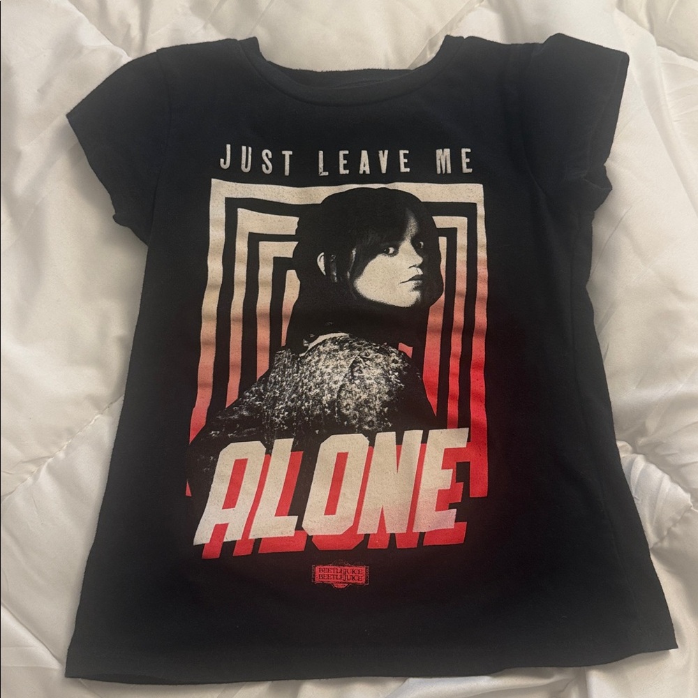 Black beetle juice Graphic T-Shirt with Red and White Design